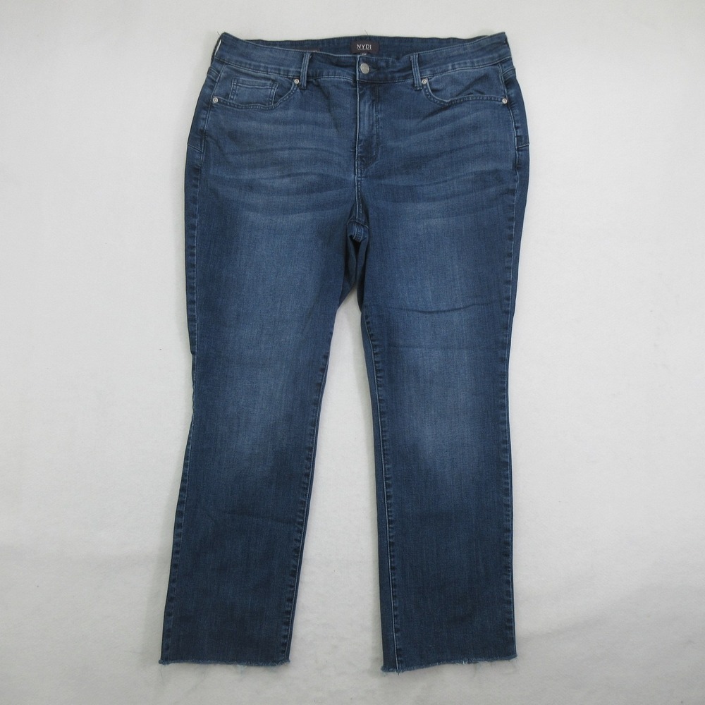 NYDJ Women Marilyn Straight Jeans 18WP Blue Denim Lift Tuck Cool Embrace Lana